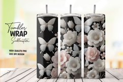 Butterfly pattern tumbler wrap sublimation png Product Image 1
