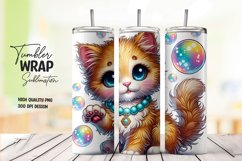 Cute cat tumbler wrap png Product Image 1