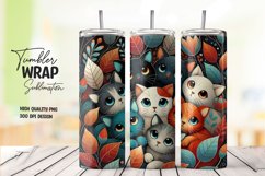 Cat pattern tumbler wrap png Product Image 1