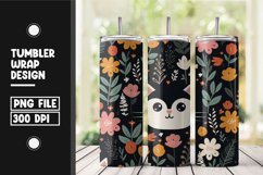 Floral cat tumbler wrap sublimation png Product Image 1