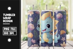 Cute dinasour baby tumbler wrap sublimation png Product Image 1