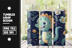 Cute dinasour baby tumbler wrap sublimation png Product Image 1
