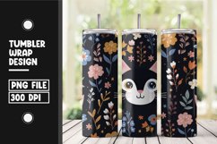 Floral cat tumbler wrap sublimation png Product Image 1