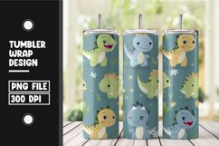 Cute dinasour baby tumbler wrap sublimation png Product Image 1