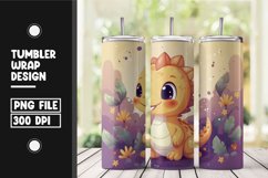 Cute dinasour baby tumbler wrap sublimation png Product Image 1