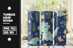 Cute dinasour baby tumbler wrap sublimation png Product Image 1