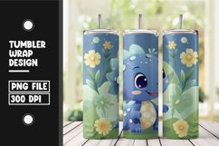 Cute dinasour baby tumbler wrap sublimation png Product Image 1