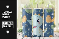 Cute dinasour baby tumbler wrap sublimation png Product Image 1
