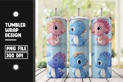 Cute dinasour baby tumbler wrap sublimation png Product Image 1