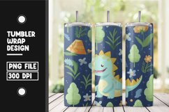 Cute dinasour baby tumbler wrap sublimation png Product Image 1