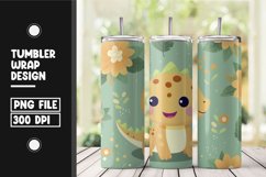 Cute dinasour baby tumbler wrap sublimation png Product Image 1