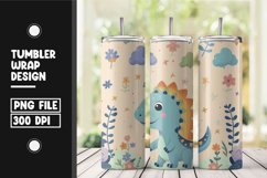 Cute dinasour baby tumbler wrap sublimation png Product Image 1