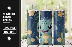 Cute dinasour baby tumbler wrap sublimation png Product Image 1