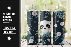Floral panda tumbler wrap sublimation png Product Image 1