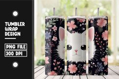 Floral cat tumbler wrap sublimation png Product Image 1