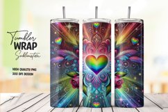 3d heart colorful tumbler wrap sublimation png Product Image 1