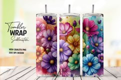 3d flower pattern tumbler wrap sublimation png Product Image 1