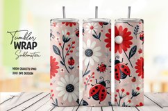 Flower pattern tumbler wrap sublimation png Product Image 1