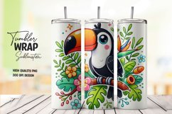 Cute floral bird tumbler wrap sublimation png Product Image 1