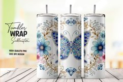 Butterfly pattern tumbler wrap sublimation png Product Image 1