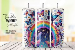 Butterfly pattern tumbler wrap sublimation png Product Image 1