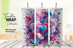 3d heart tumbler wrap sublimation png Product Image 1