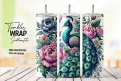 Cute peacock tumbler wrap sublimation png Product Image 1