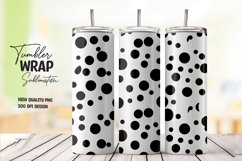 Black and white polka dots tumbler wrap sublimation Product Image 1