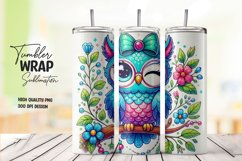 Cute owl tumbler wrap sublimation png Product Image 1