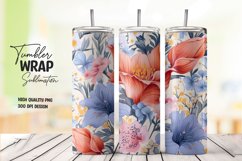 Flower pattern tumbler wrap sublimation png Product Image 1