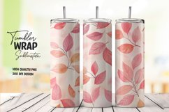 Watercolor leaves pattern tumbler wrap sublimation Product Image 1