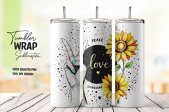 Peace Love Sunshine SunflowerQuote Tumbler Wrap Product Image 1
