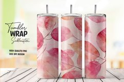 Watercolor leaves pattern tumbler wrap sublimation Product Image 1