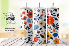 Watercolor floral tumbler wrap sublimation png Product Image 1