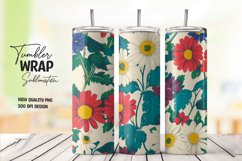 Watercolor floral tumbler wrap sublimation png Product Image 1
