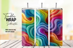 Colorful strips tumbler wrap sublimation Product Image 1