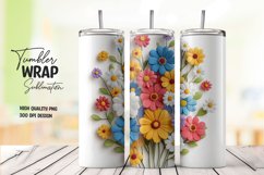 Multicolor 3d floral tumbler wrap sublimation design Product Image 1