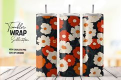 Watercolor floral tumbler wrap sublimation png Product Image 1
