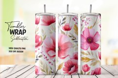 Watercolor flower tumbler wrap sublimation Product Image 1