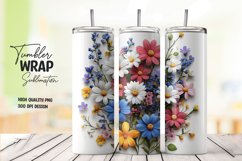 Multicolor 3d floral tumbler wrap sublimation design Product Image 1