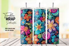 Colorful flower tumbler wrap sublimation Product Image 1