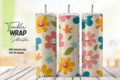Watercolor floral tumbler wrap sublimation png Product Image 1
