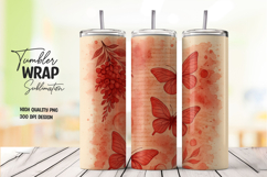 Butterfly watercolor tumbler wrap with soft texture Product Image 1