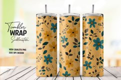 Watercolor floral tumbler wrap sublimation png Product Image 1