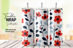 Watercolor floral tumbler wrap sublimation png Product Image 1