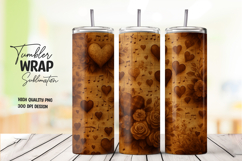 Heart and music note tumbler wrap with floral design Product Image 1
