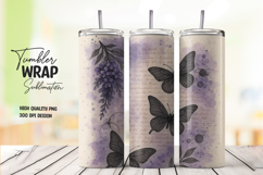 Butterfly watercolor tumbler wrap with soft texture Product Image 1