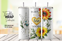 Peace Love Sunshine SunflowerQuote Tumbler Wrap Product Image 1