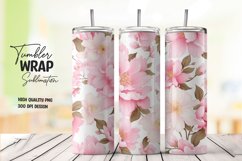 Watercolor leaves pattern tumbler wrap sublimation Product Image 1