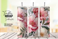Watercolor flower tumbler wrap sublimation Product Image 1